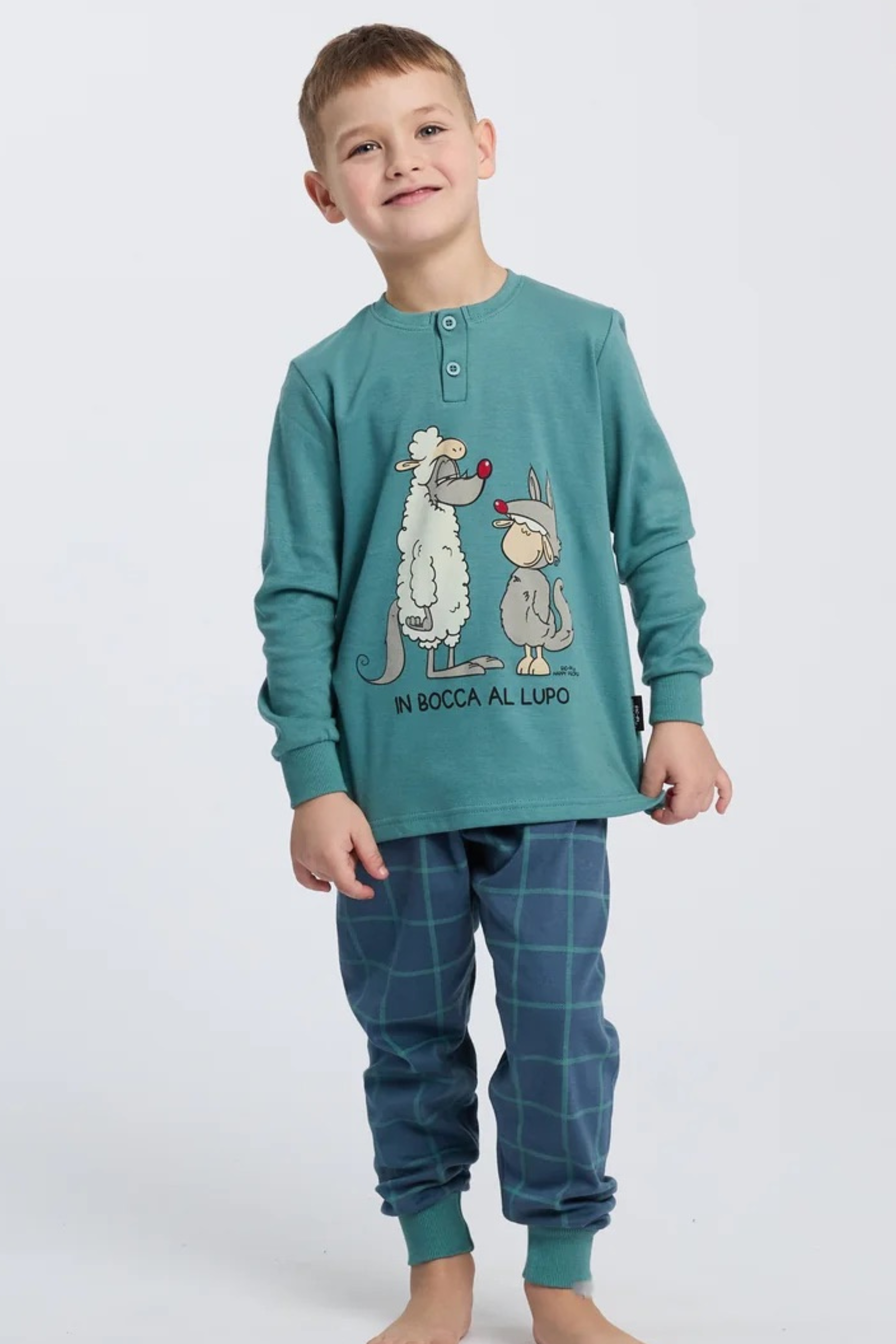 Pigiama lungo bambino in cotone Bip Kids 9491CR Pigiama lungo bambino in cotone Bip Kids 9491CR