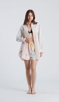 CAMICIA CONTRASTO BEACH MONOCOLORE in cotone 100 percento per notti eleganti e comfort assicurato.