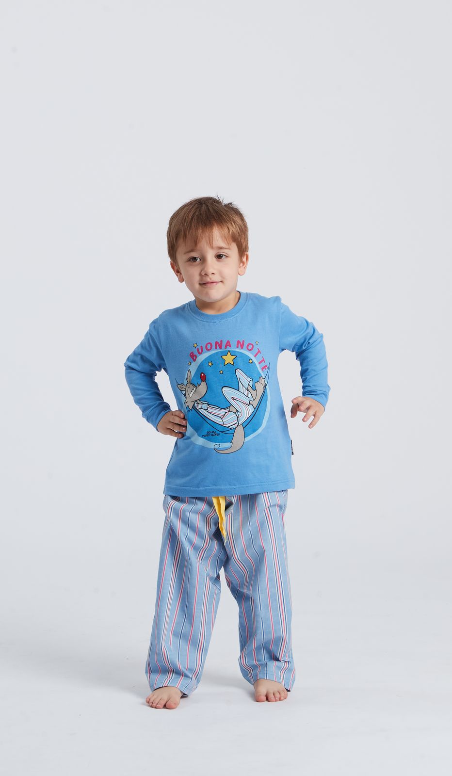 Pigiama girocollo bimbo multicolor in cotone 100 percento per un comfort e uno stile vivace ogni notte