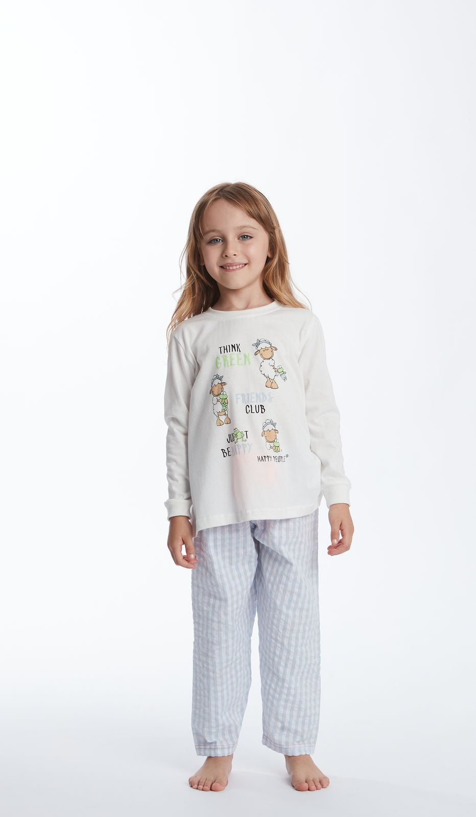 PIGIAMA GIROCOLLO BIMBA - VICHY AZZURRO WMN