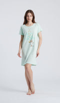 Camicia da notte girocollo Stella per donna in morbido cotone 100% per notti di puro relax