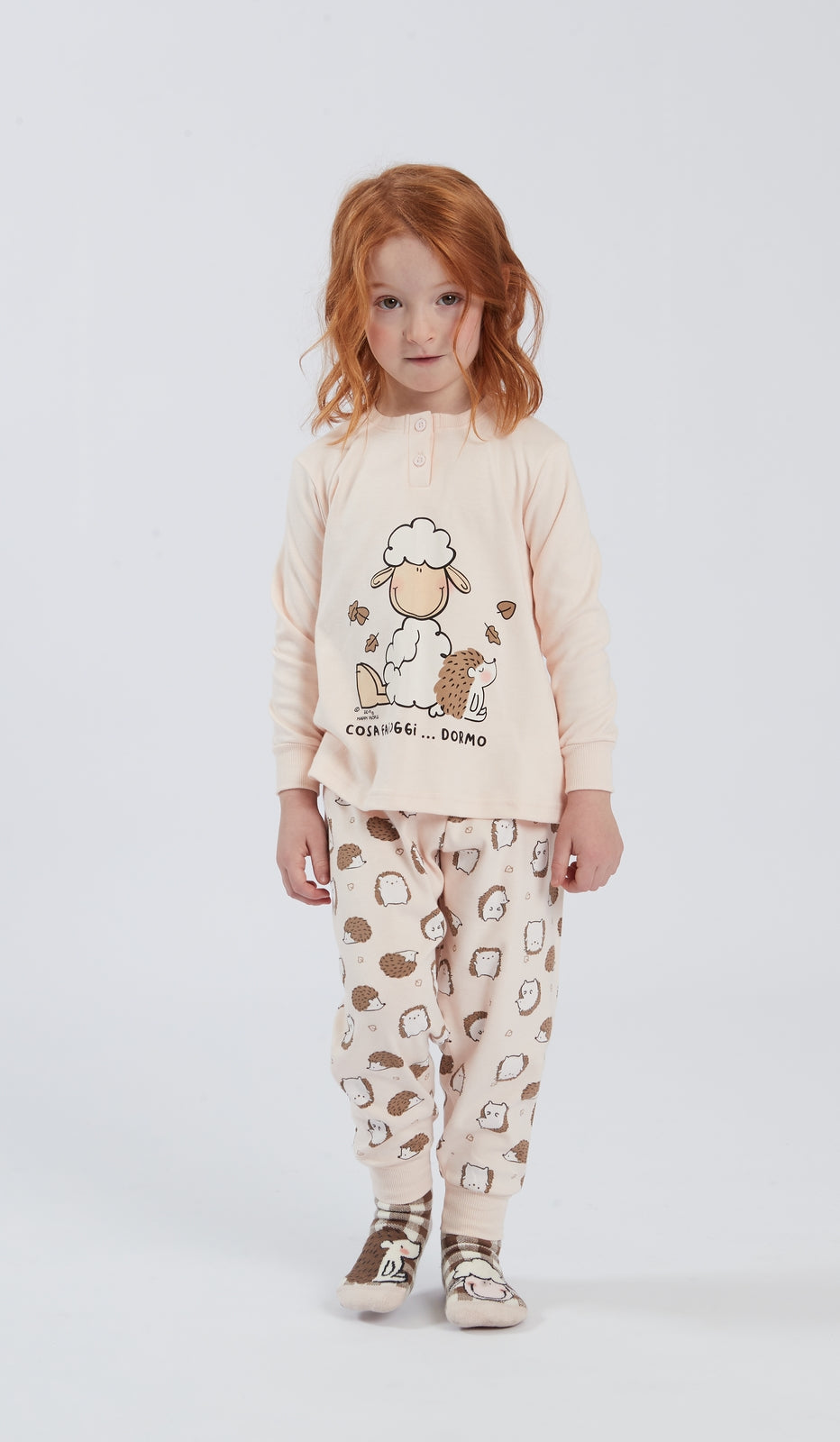 Pigiama Serafino Bimba RICCIO 100% Cotone: Comfort e Gioco nei Sogni