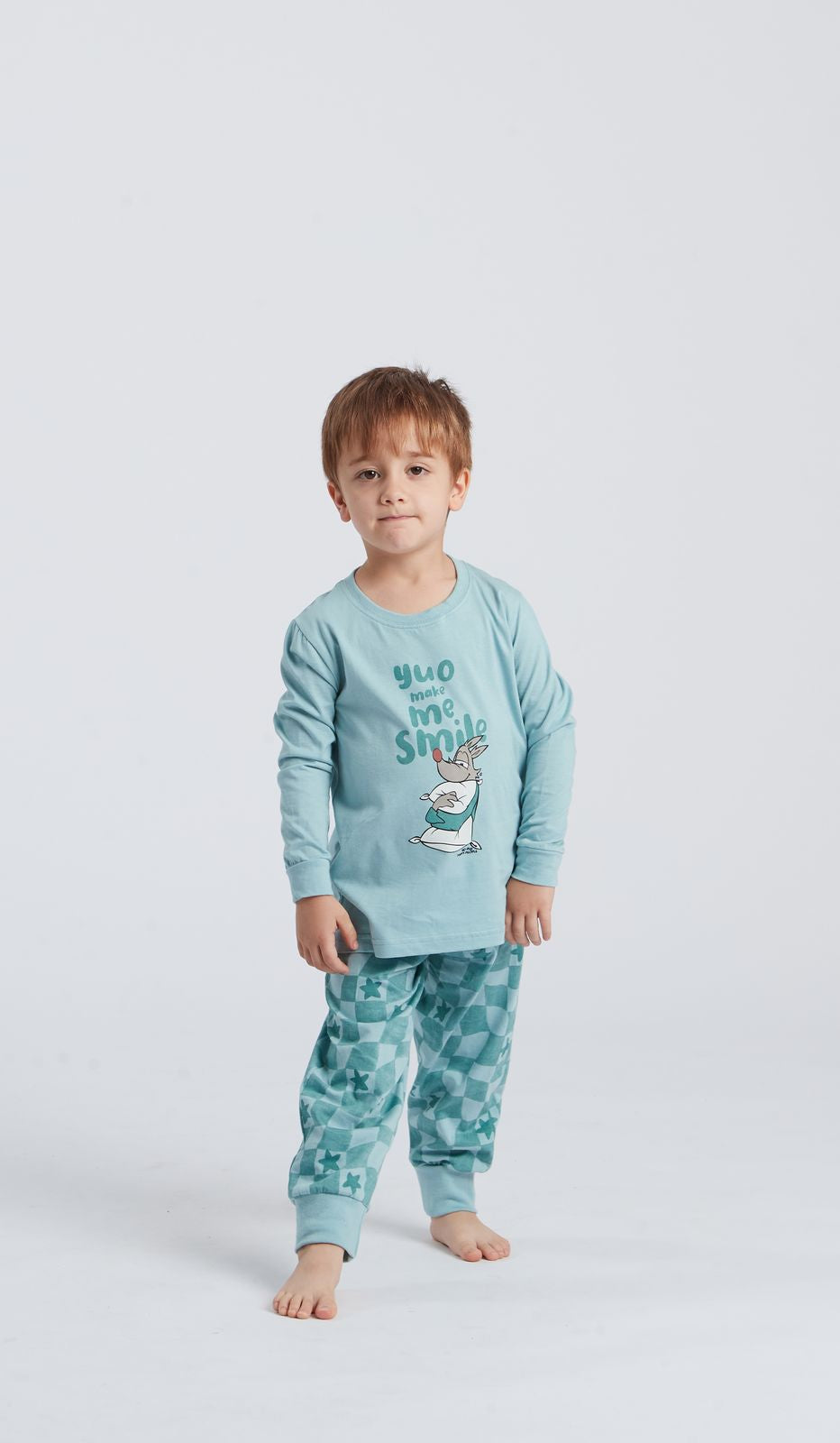 Pigiama girocollo bimbo Make Me Smile uomo in cotone 100 percento per comfort e allegria ogni notte.
