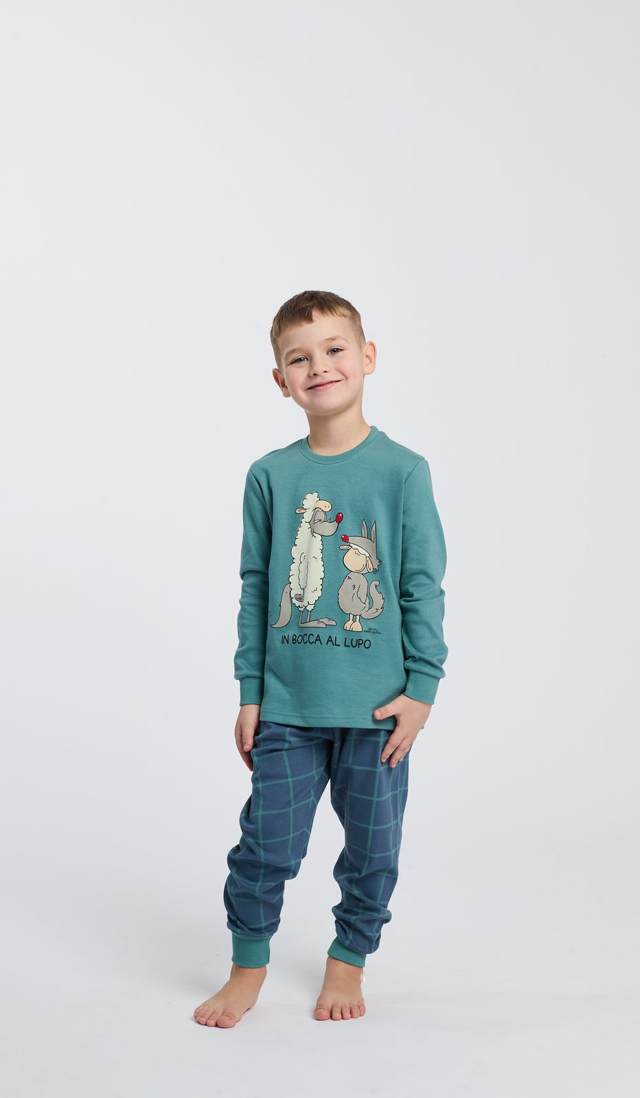 Pigiama girocollo bimbo in bocca al lupo per notti di sogni e avventure confortevoli