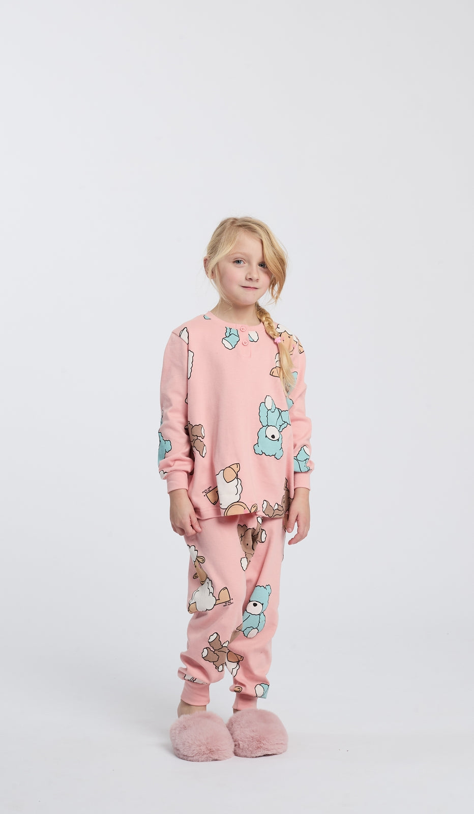 Pigiama serafino bimba Happy Bear in morbido cotone per notti di dolci sogni