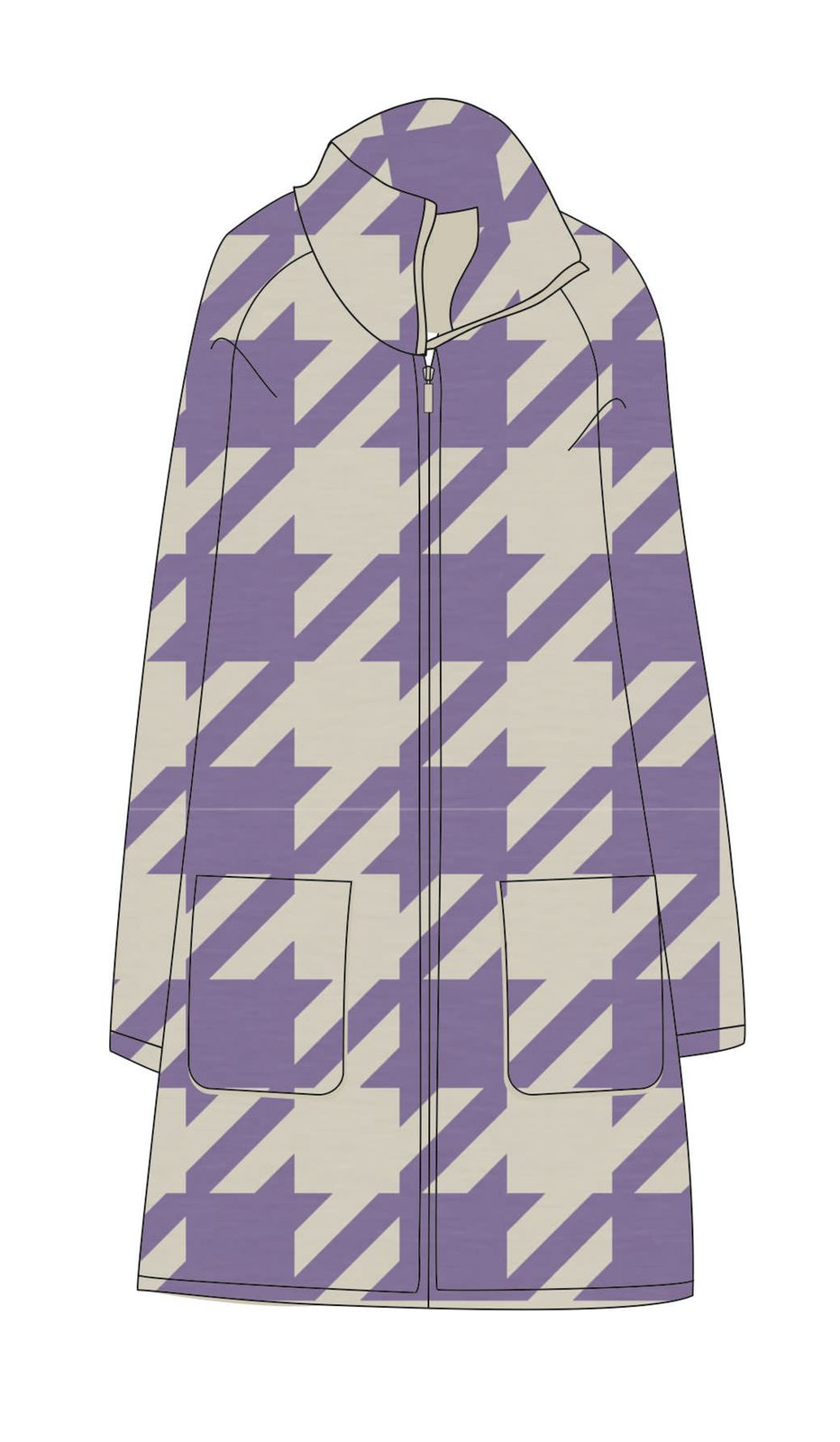 Vestaglia Zip "Happy Night Spugna": Confortevole e Pratica, 57%PL, 43%CO