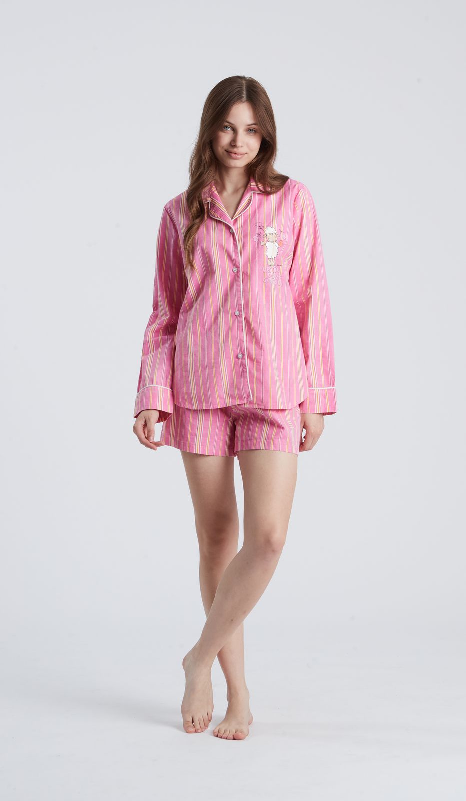 Pigiama aperto MM multicolor donna in 100% cotone per un comfort eccezionale e uno stile vivace nella tua routine di riposo.