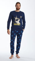 Pigiama Serafino HUG ME Uomo 100% Cotone: Calore e Comfort per le Tue Notti