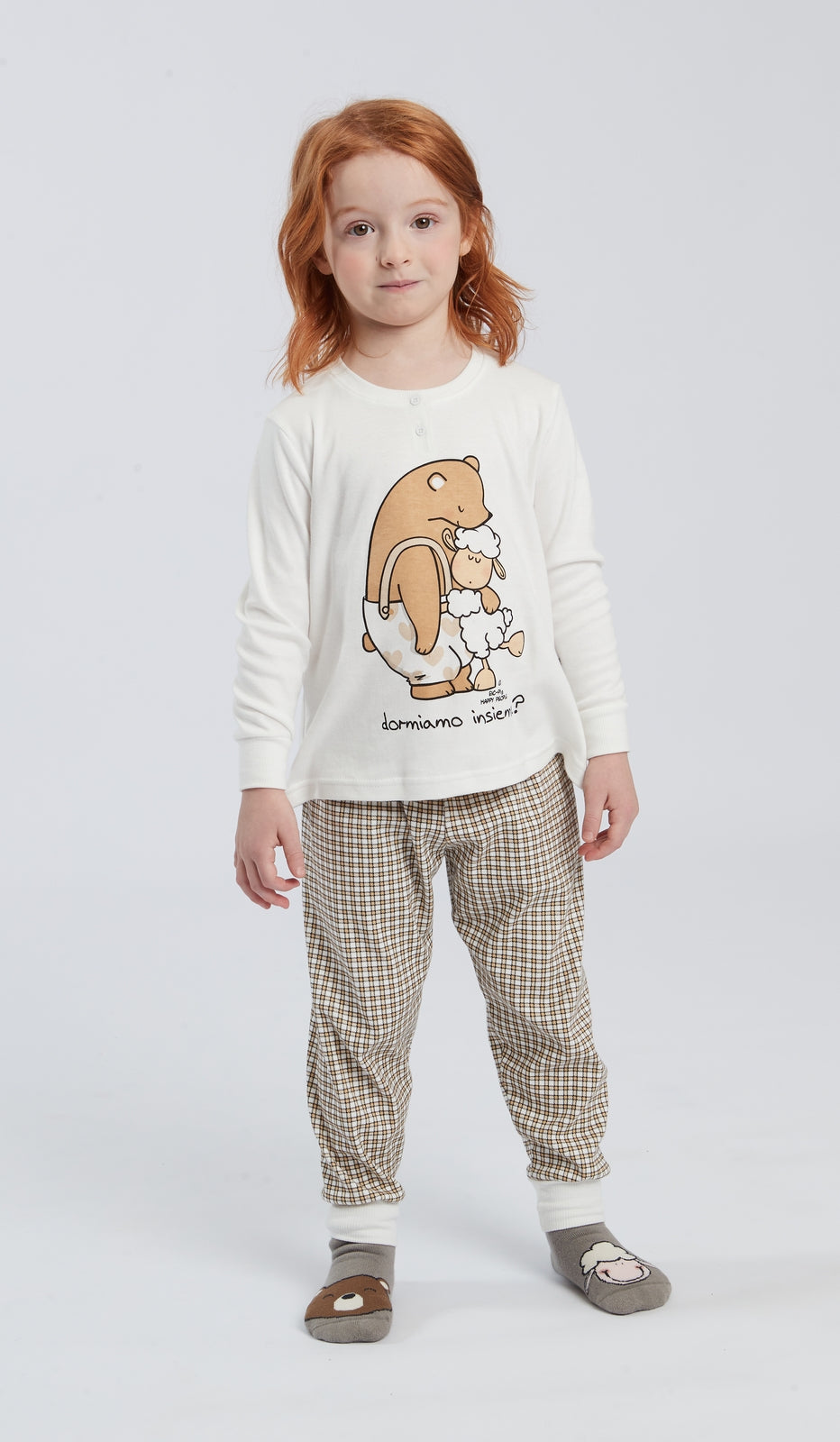 Pigiama Serafino Bimba "Dormiamo": 100% Cotone, Dolcezza per Piccole Sognatrici