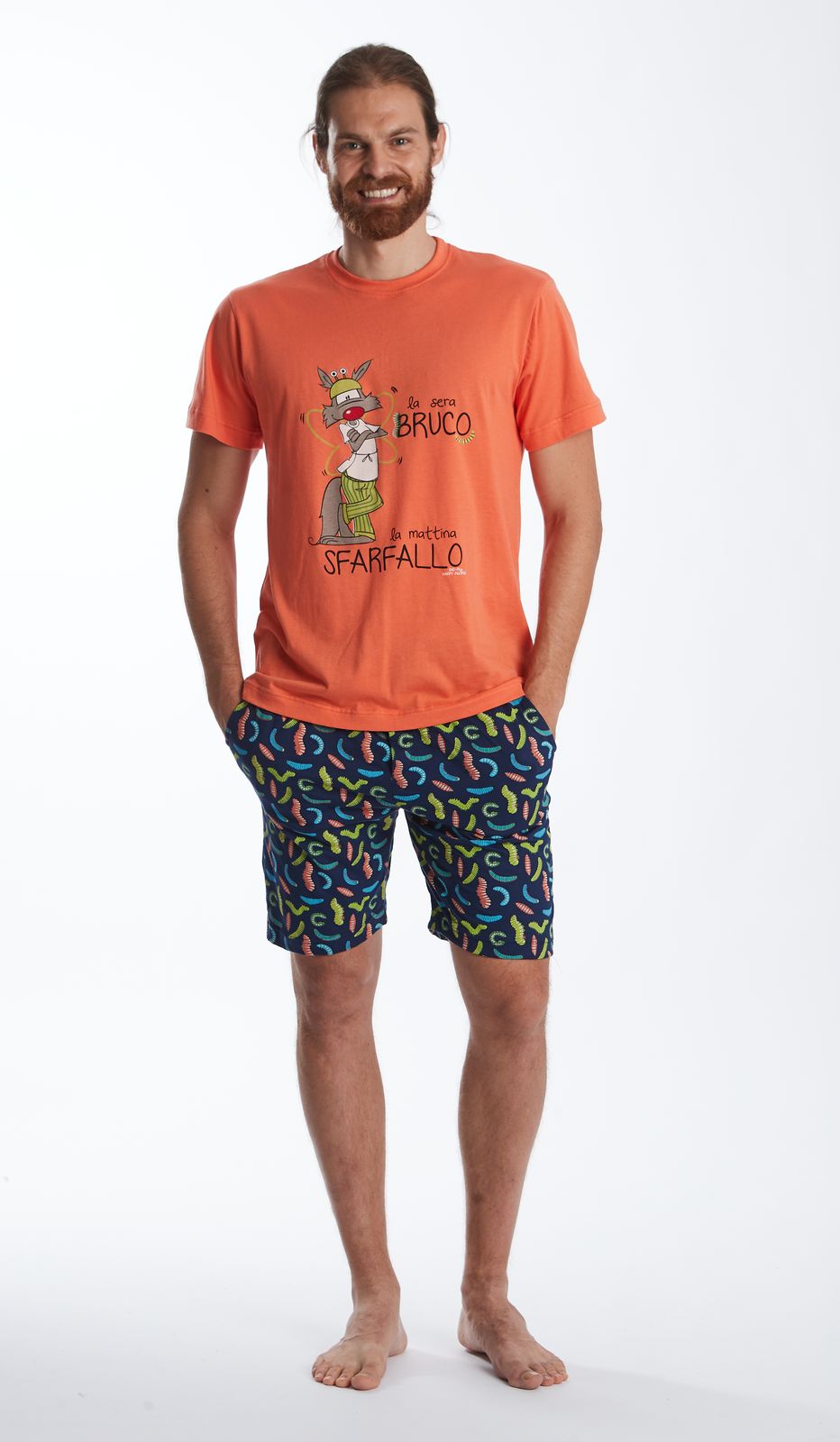 Pigiama Giro MM SFARFALLO Uomo 100% Cotone: Stile e Comfort per Avventure Notturne