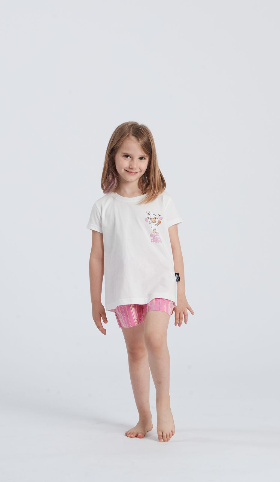 Pigiama girocollo bimba multicolor in cotone 100% per notti confortevoli e piene di colore e allegria