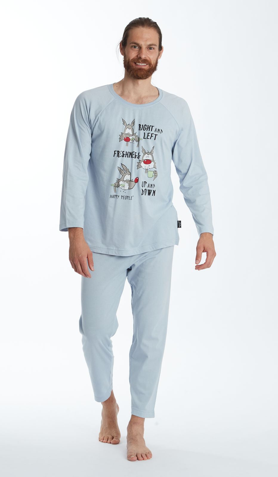 PIGIAMA GIROCOLLO UOMO - VICHY AZZURRO MN