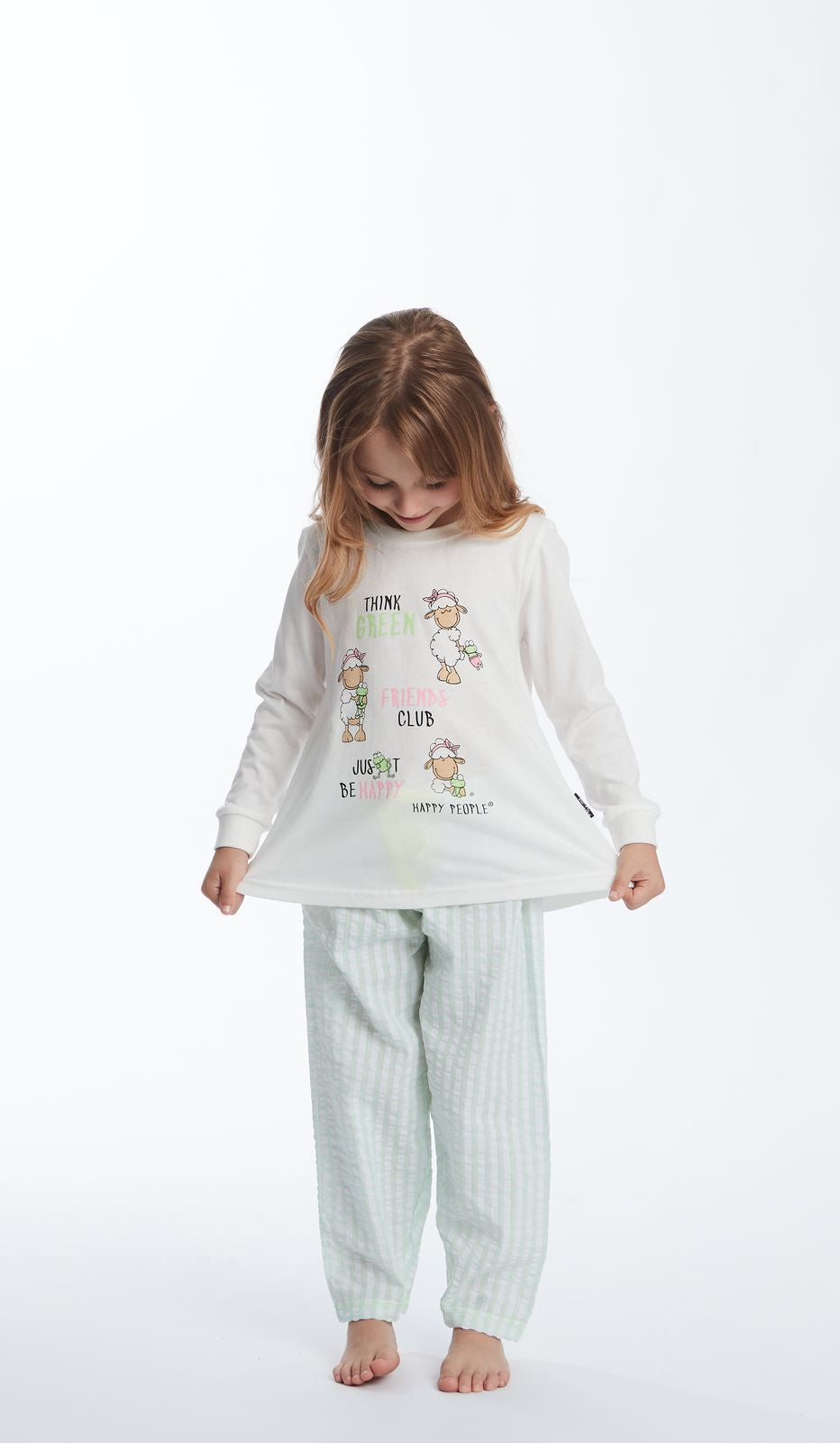 PIGIAMA GIROCOLLO BIMBA - VICHY VERDE WMN