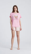 Pigiama girocollo MM breakfast donna in cotone 100 percento per comfort e stile ogni mattina e notte.