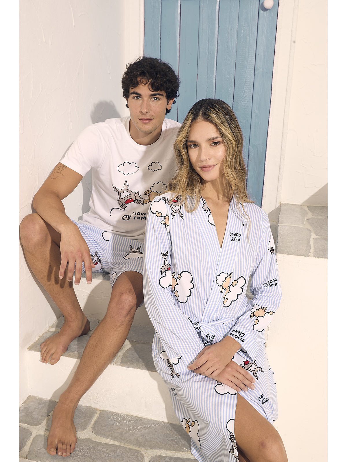 Pigiama corto uomo, in jersey di puro cotone