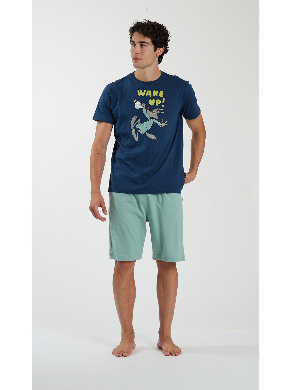 Pigiama uomo corto, in confortevole jersey di puro cotone
