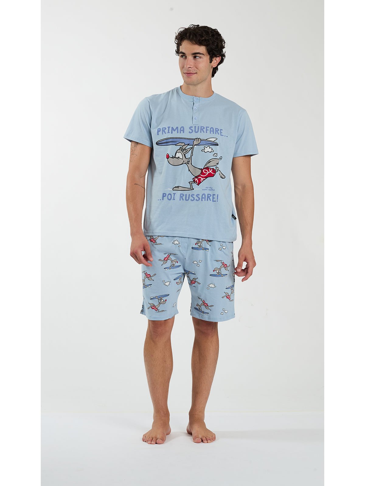 Pigiama fresco uomo in puro cotone linea "surfare"