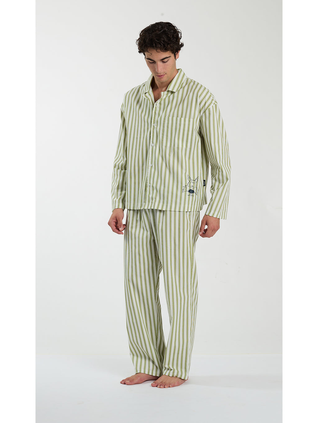 Pigiama uomo classico, in popeline di puro cotone