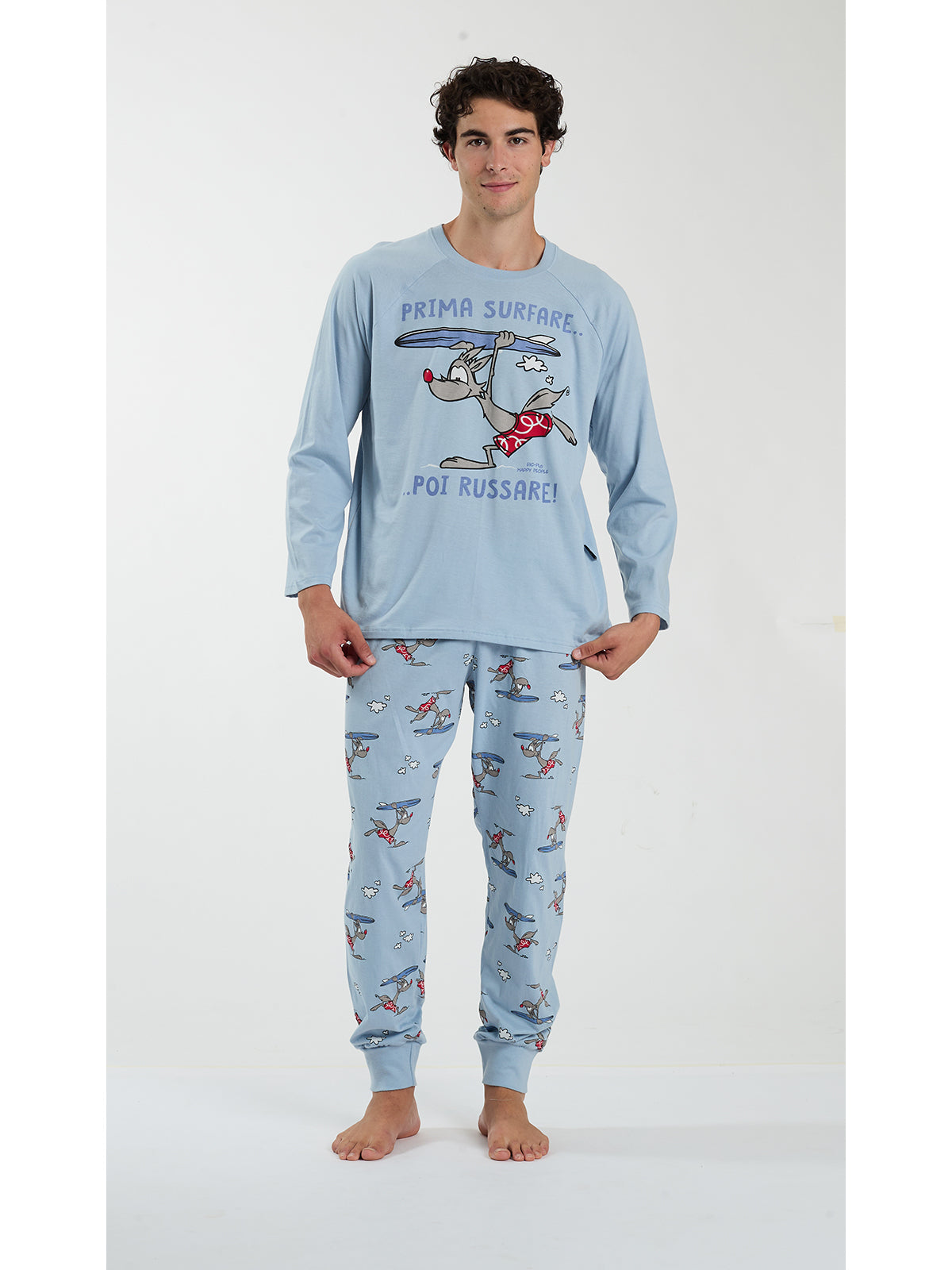 Pigiama lungo uomo "surfare" con bordi