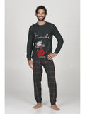 Pigiama uomo modello con calda maglieria jacquard invernale "smile"