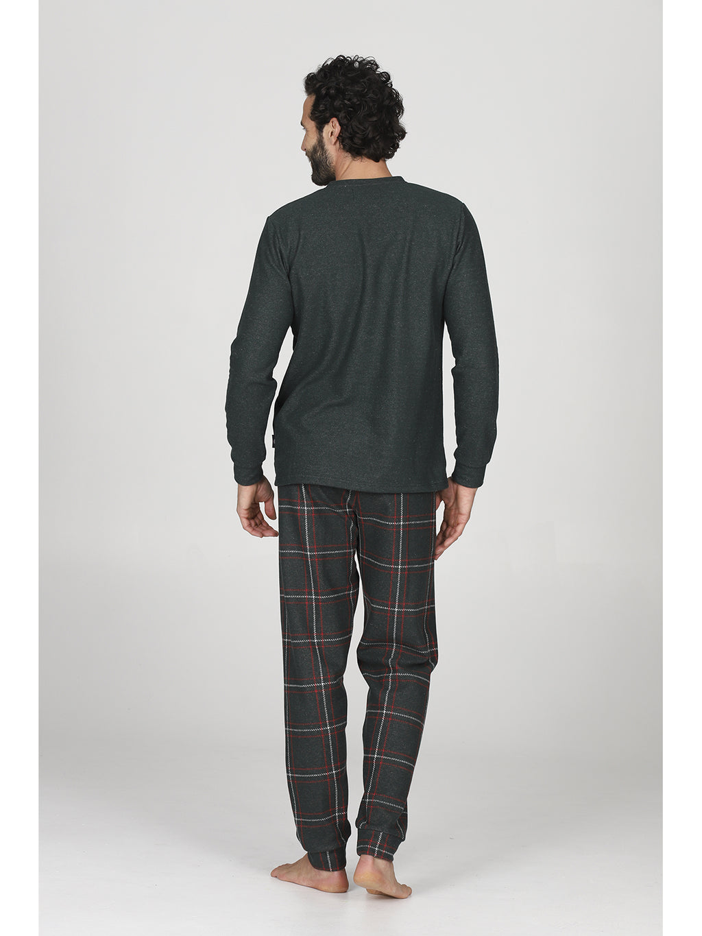 Pigiama uomo modello con calda maglieria jacquard invernale "smile"