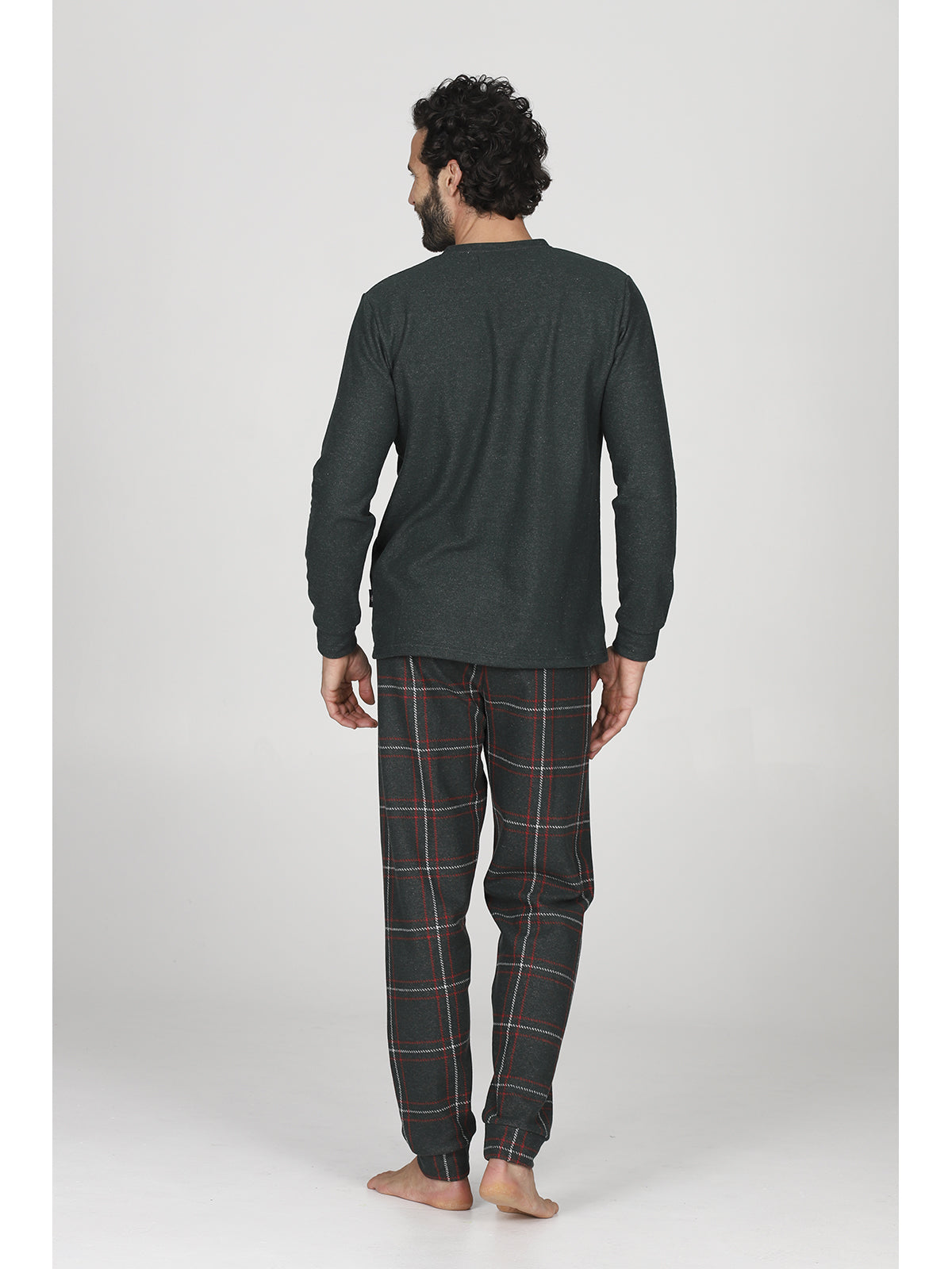 Pigiama uomo modello con calda maglieria jacquard invernale "smile"