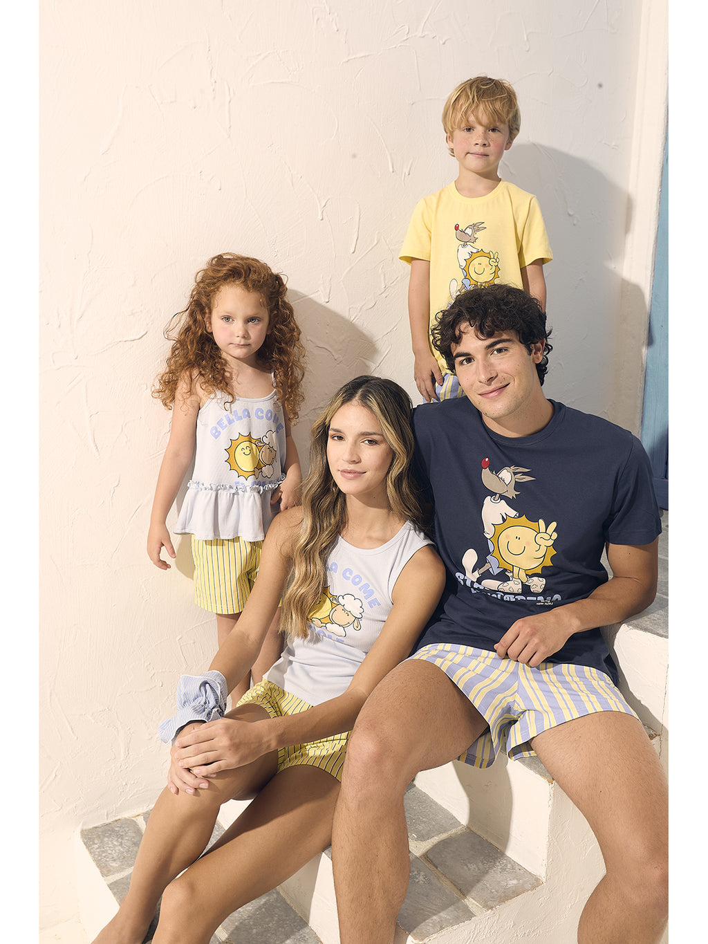 Pigiama corto donna spalla larga, puro cotone