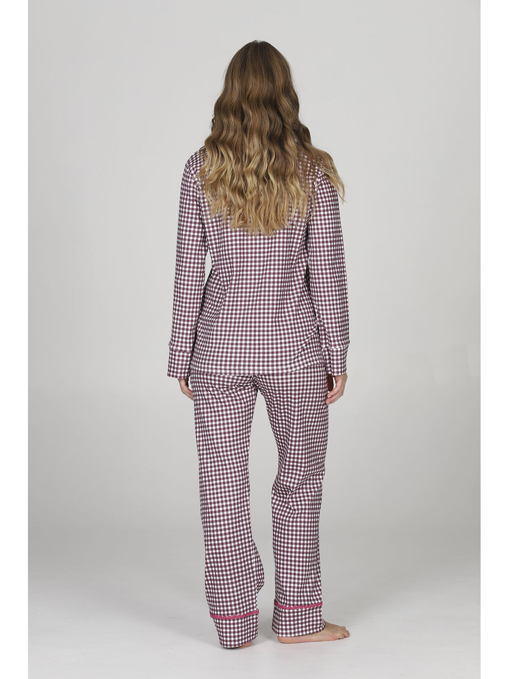 Pigiama cardigan donna, in morbido caldo cotone fantasia all over