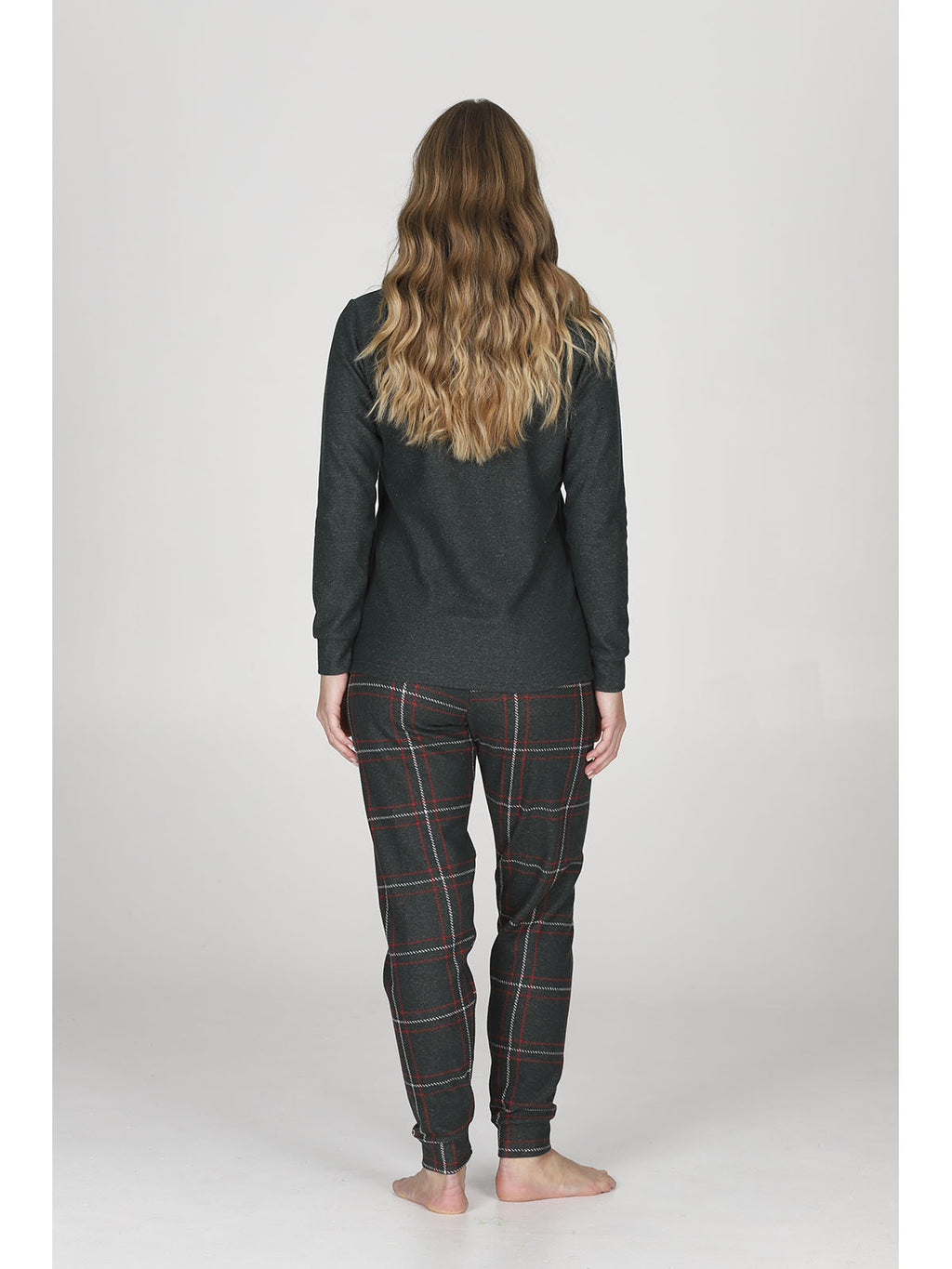 Pigiama donna modello con calda maglieria jacquard invernale "smile"