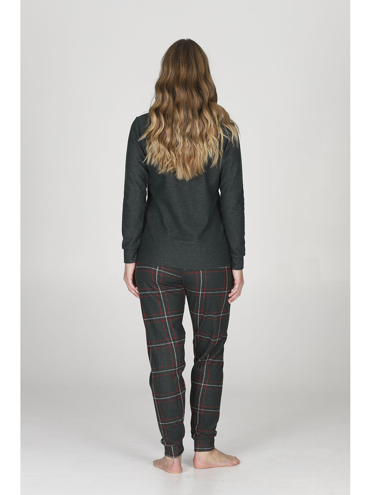 Pigiama donna modello con calda maglieria jacquard invernale "smile"