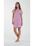 Camicia da notte donna, in fresco jersey di puro cotone
