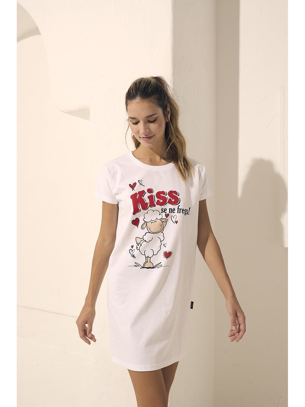 Maxi t-shirt donna in jersey di puro cotone