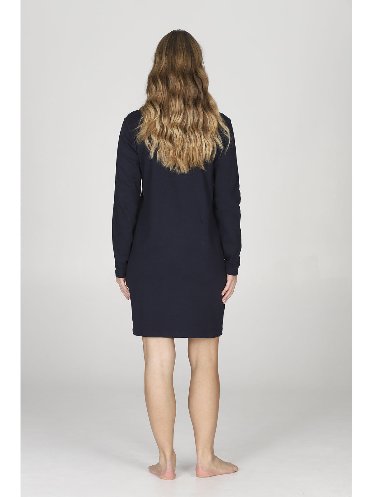 Camicia da notte blu con divertente stampa natalizia