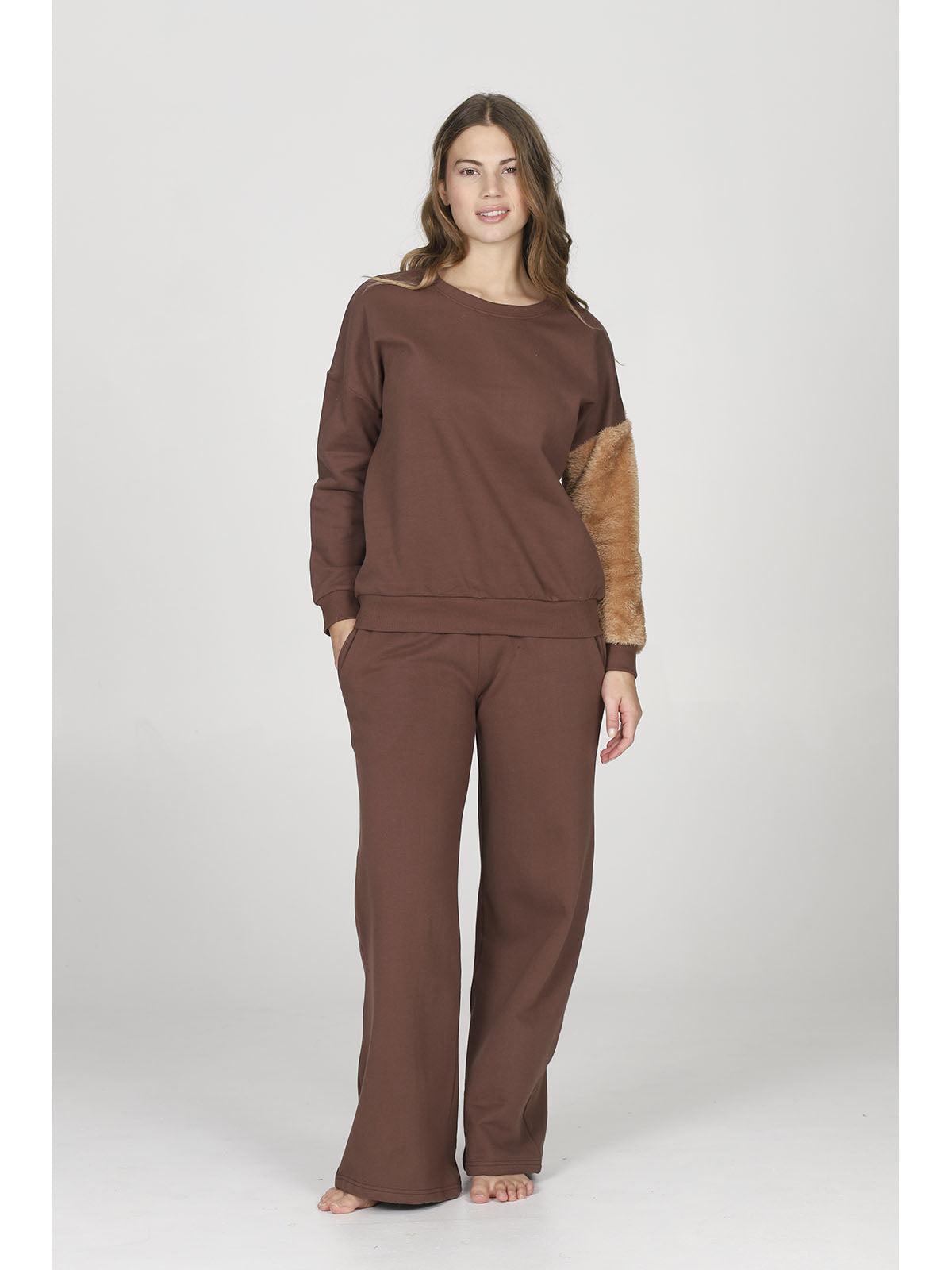 Originale felpa donna, puro cotone con dettaglio in poliestere "abbraccio"