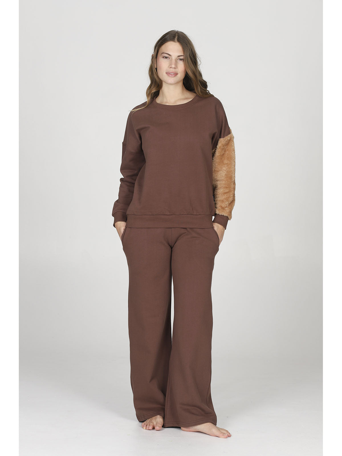 Originale felpa donna, puro cotone con dettaglio in poliestere "abbraccio"