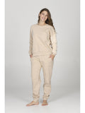Pantaloni tuta sabbia donna, in felpa di puro cotone coordinabili