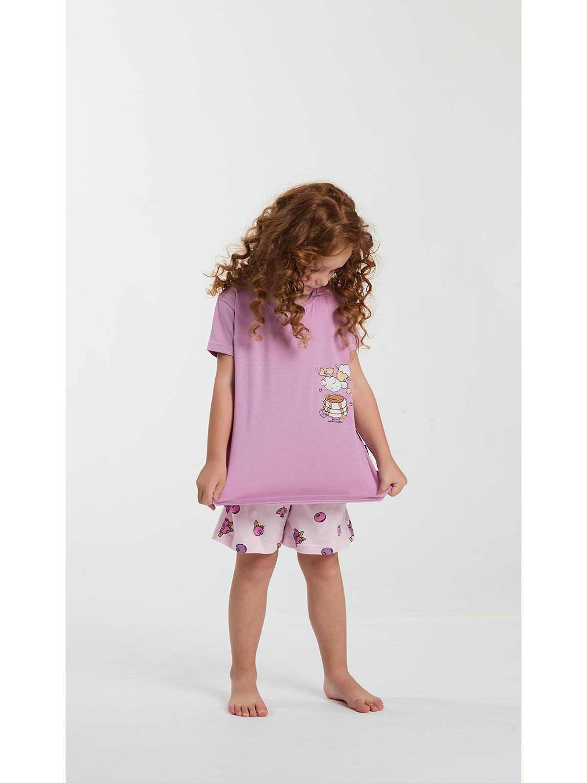 Pigiama bimba corto girocollo, in fresco jersey di puro cotone