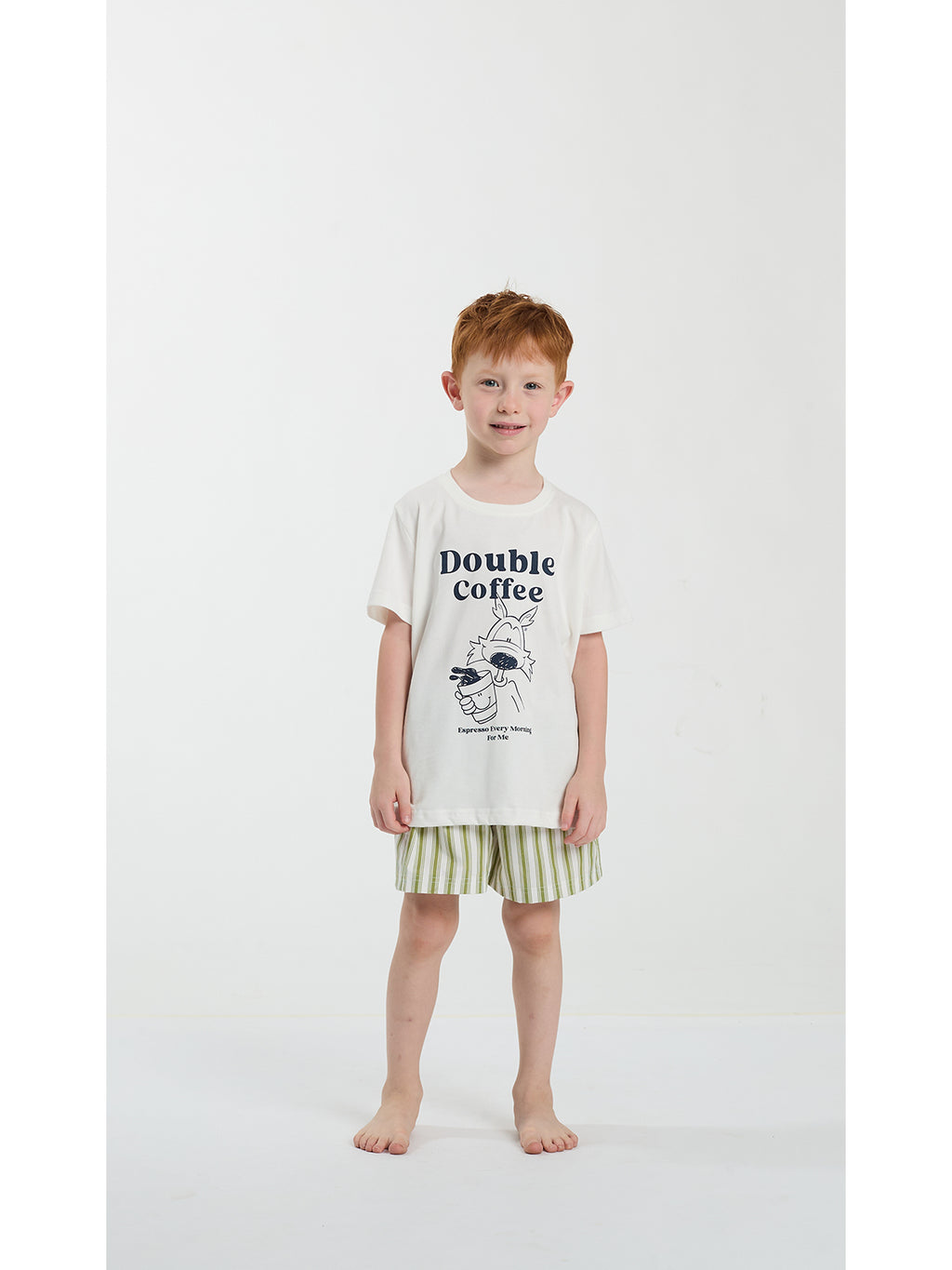 Pigiama bambino corto,100% cotone con pantaloncino rigato