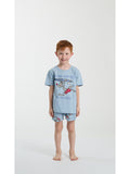 Pigiama corto bimbo in fresco cotone disegno surf