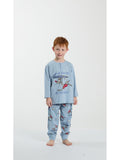 Pigiama lungo bimbo in fresco cotone disegno surf
