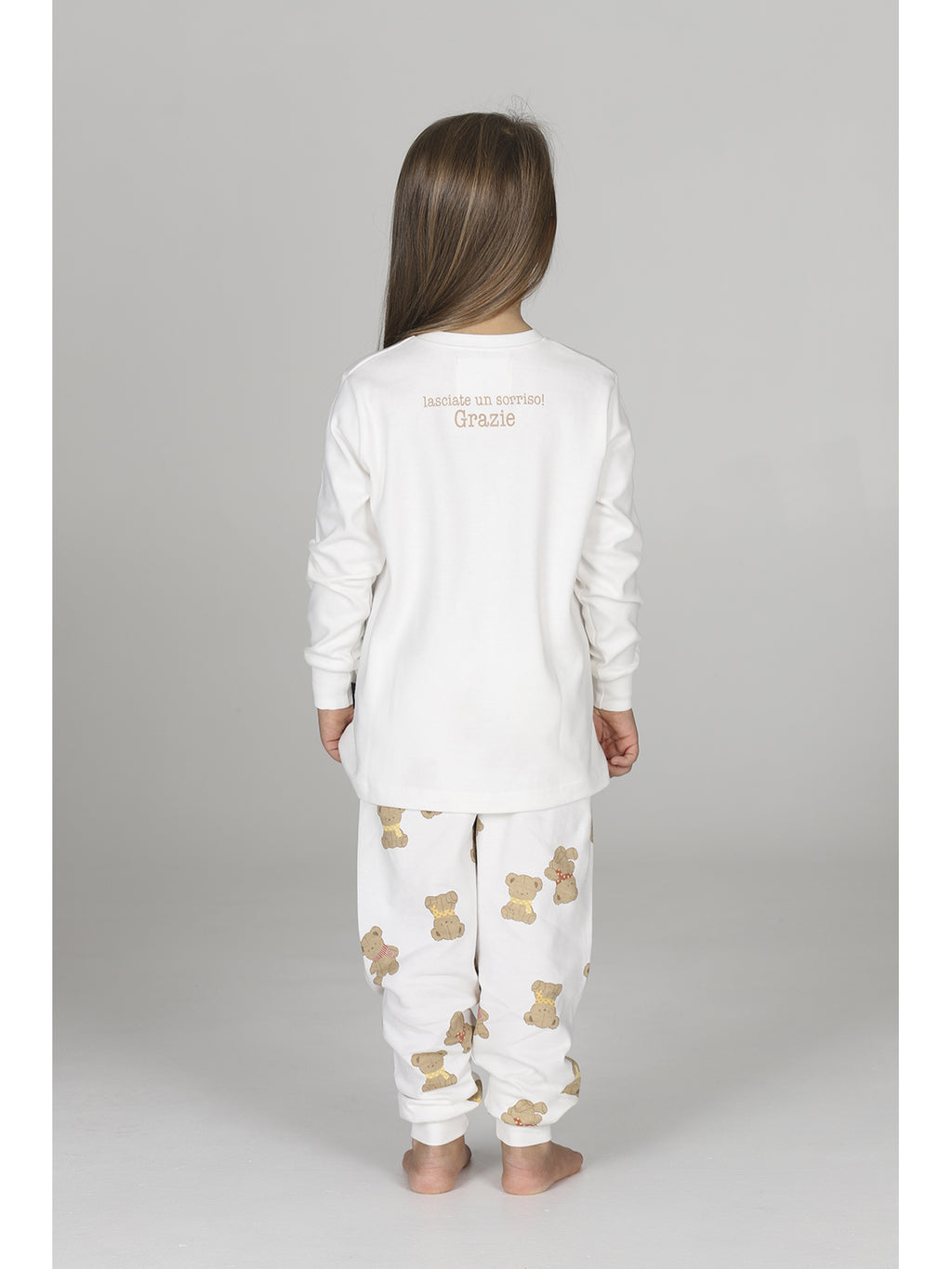 Caldo pigiama bimba linea orsetti, in morbido interlock 100% cotone