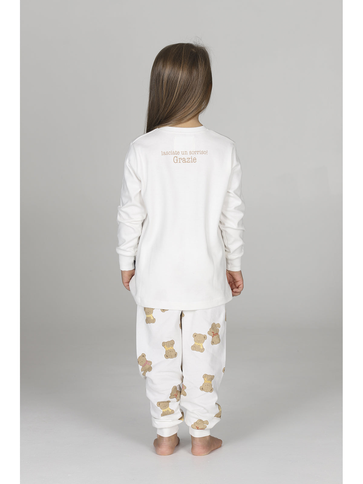 Caldo pigiama bimba linea orsetti, in morbido interlock 100% cotone