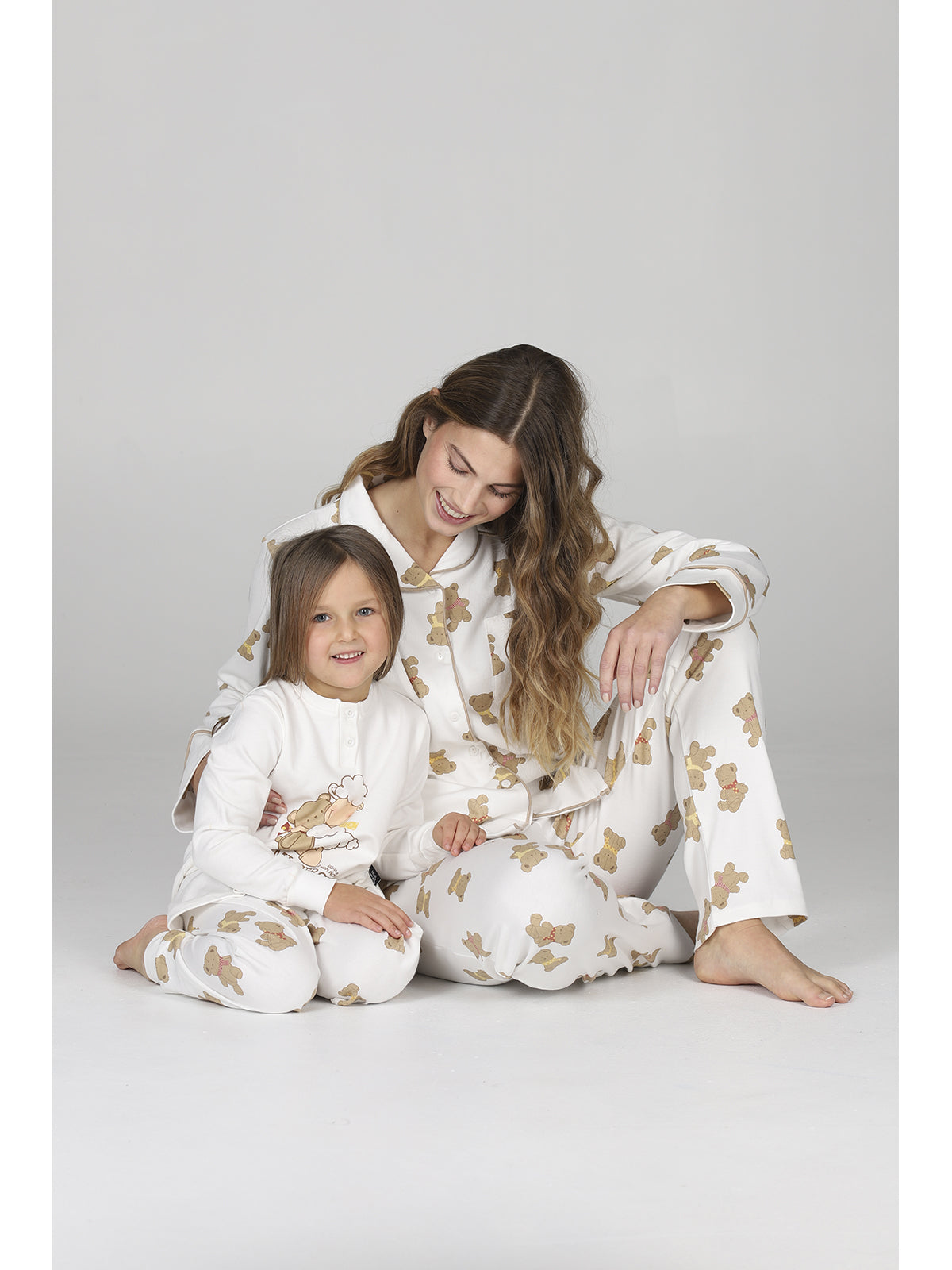 Caldo pigiama bimba linea orsetti, in morbido interlock 100% cotone