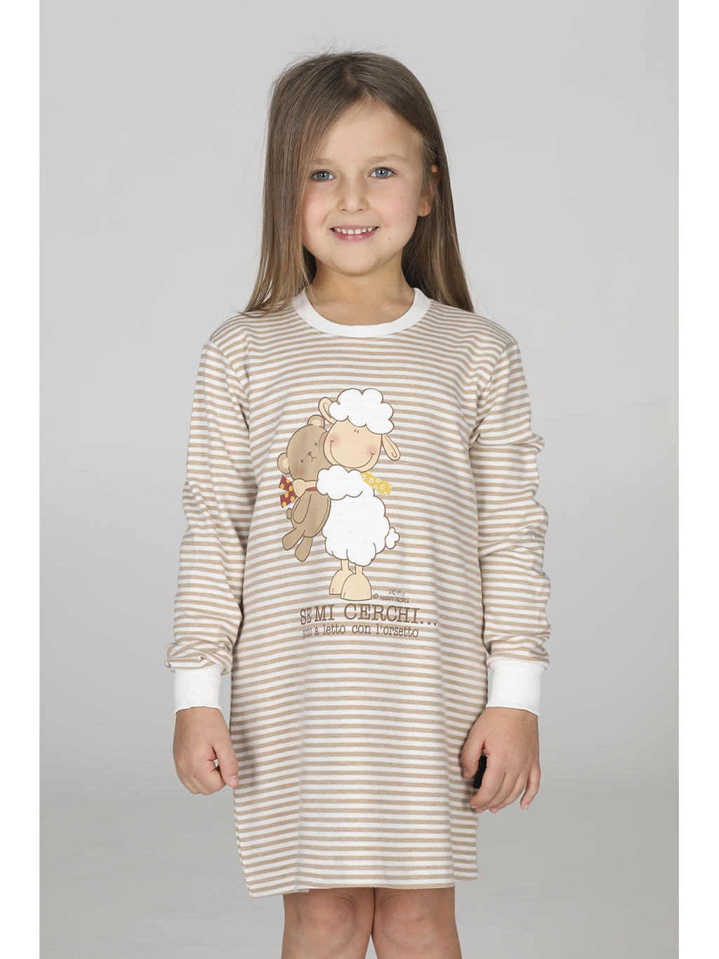 Comoda camicia da notte bimba, fantasia a righe