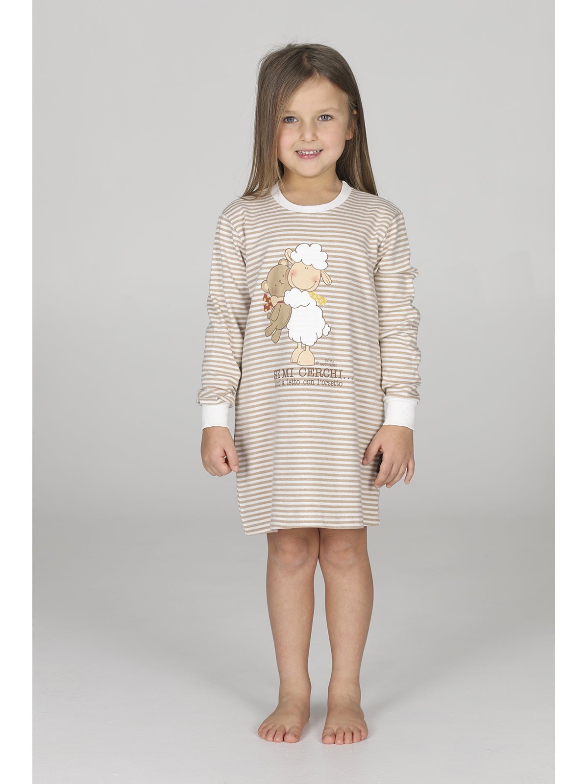 Comoda camicia da notte bimba, fantasia a righe