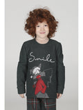 Pigiama bimbo modello con calda maglieria jacquard invernale "smile"