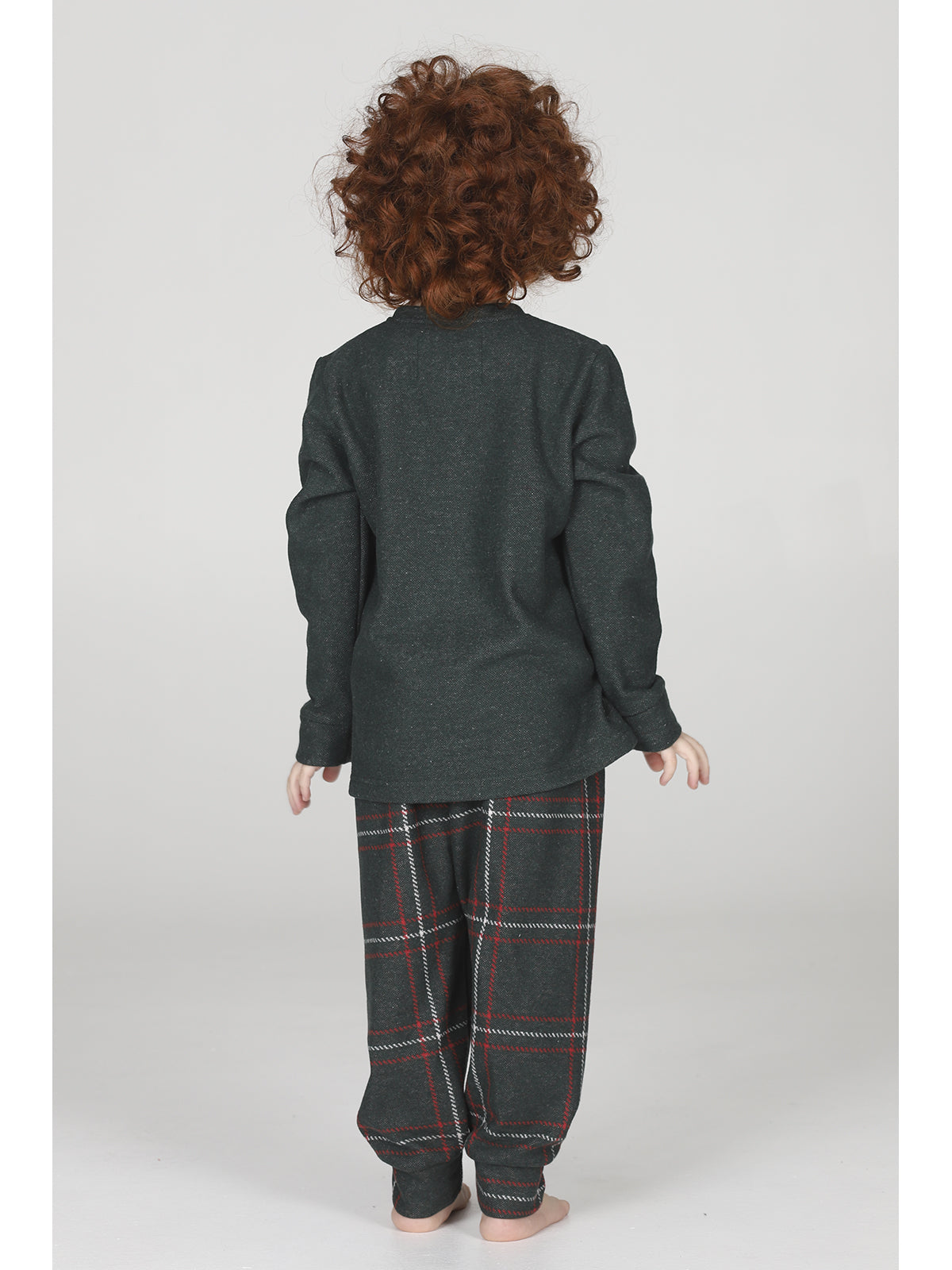 Pigiama bimbo modello con calda maglieria jacquard invernale "smile"