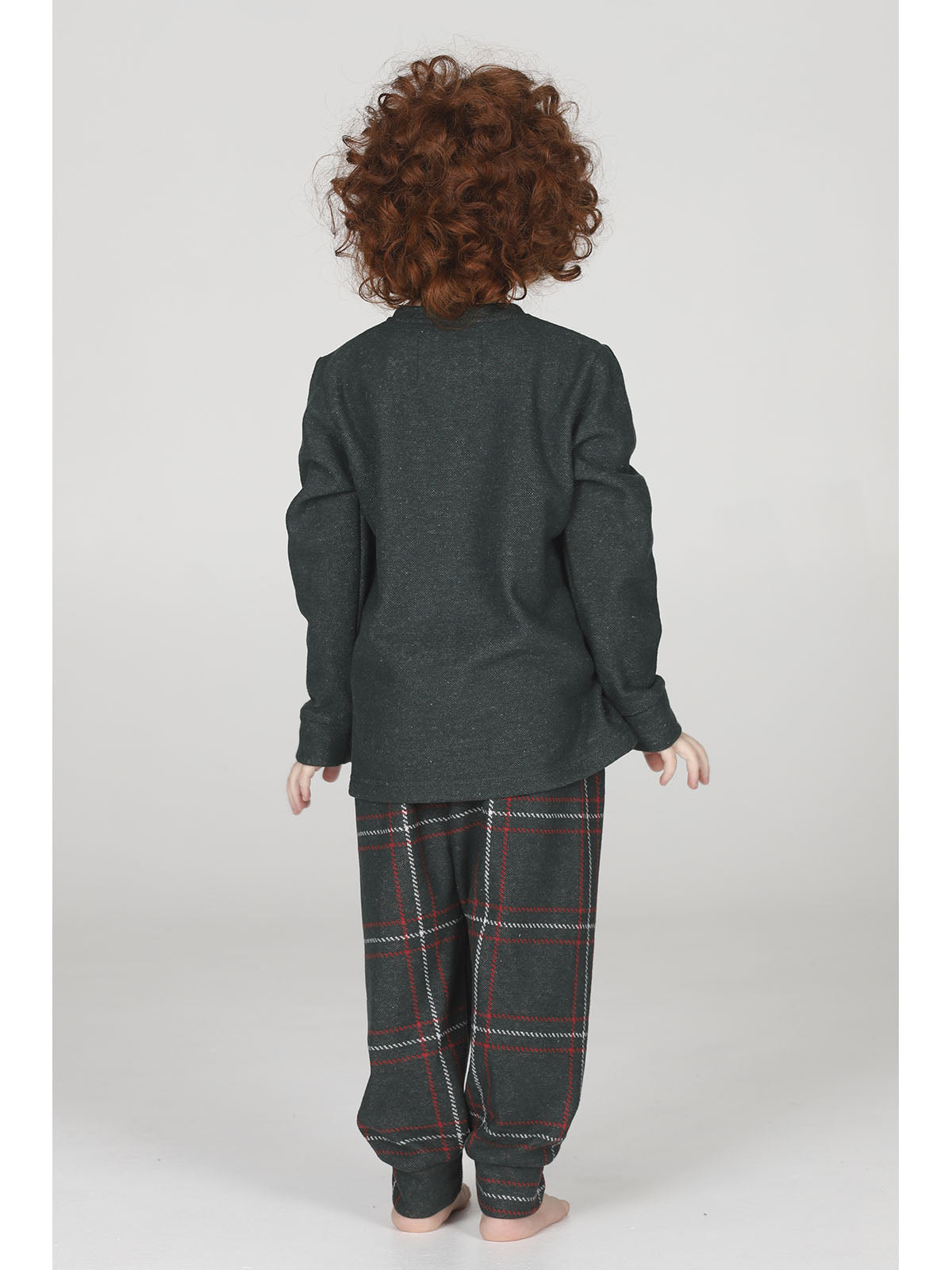 Pigiama bambiino modello con calda maglieria jacquard invernale "smile"