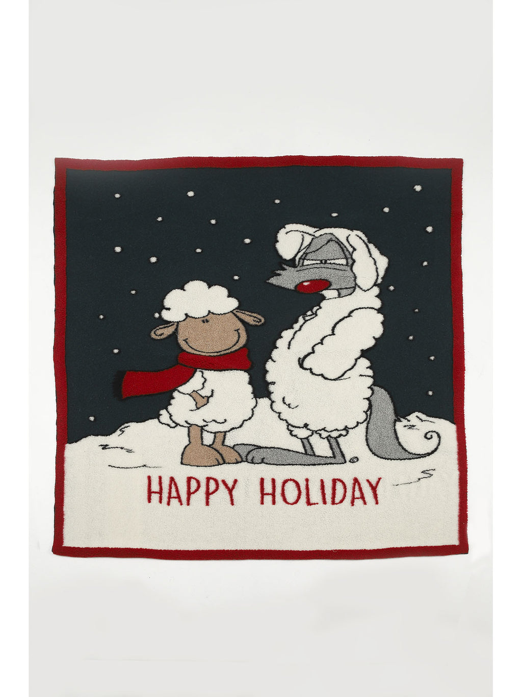 Caldo plaid per tutta la famiglia, con scritta "happy holiday"