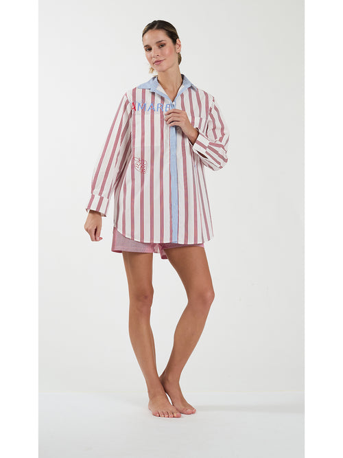 Camicia da donna in cotone a righe